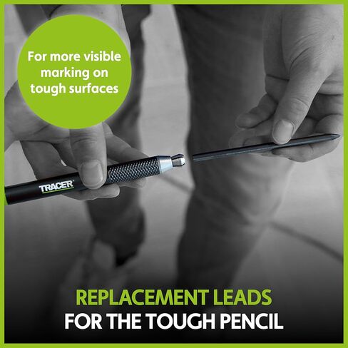 Tracer Tough Construction Pencil Replacement Leads Set - 6 x 5.2mm Graphite Leads for the Tough Pencil. Set of 6 refills in Kuwait