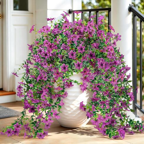 qcqhdu 3 عبوات من النباتات الاصطناعية المعلقة مع الأواني، نباتات معلقة وهمية للمنزل وغرفة المعيشة وديكور الجرف والنباتات المزيفة الداخلية لغرفة النوم الجمالية in Kuwait