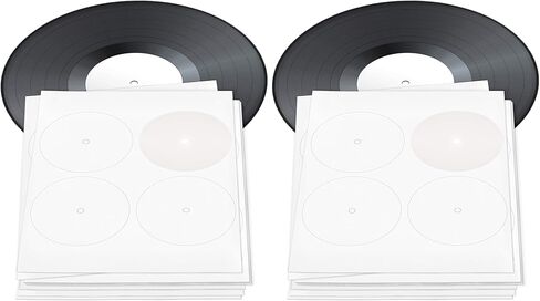 TunePhonik Vinyl Record Center Label with Hole for 12 Inch LPs - 12Lx9Hx1W-Inch White Replacement Labels for Worn and Damaged Center Labels on Vinyl Records - 10 Sheets with 4 Sticky Labels Each in Saudi Arabia
