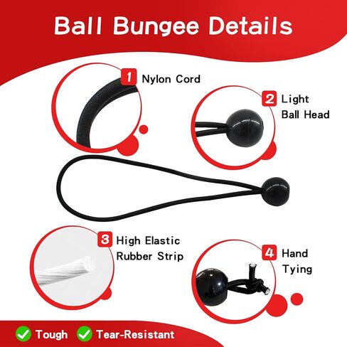 28 قطعة من حبال بنجي من بولاربير مع خطافات بأحجام متنوعة - 10 بوصة و18 بوصة و24 بوصة و31 بوصة و40 بوصة من الحبال الفولاذية المطلية بالبلاستيك - مع 4 مشابك قماش القنب/4 أسلاك كروية/حقيبة تخزين - تستخدم للنقل والتحريك والبضائع الثابتة (أسود) in Kuwait