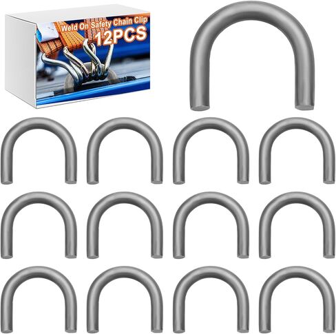 BBTO 12 Pack 1/2" Heavy Duty Weld-on Steel D-Ring Rope Hook Chain Tie Down D Ring Forged Steel Safety Chain Hooks for Trucks Trailers and Towing in Saudi Arabia