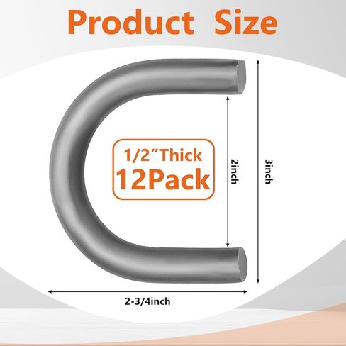 BBTO 12 Pack 1/2" Heavy Duty Weld-on Steel D-Ring Rope Hook Chain Tie Down D Ring Forged Steel Safety Chain Hooks for Trucks Trailers and Towing in Saudi Arabia