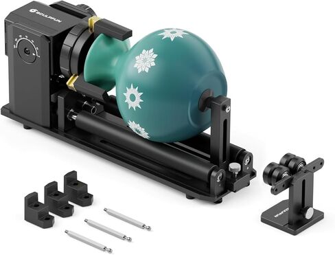 SCULPFUN RA Pro Max 4 in 1 Jaw Chuck Rotary for Laser Engraver, Y-axis Rotary Roller Engraving Module with 180° Adjustable Angle for Laser Engraving Cylindrical Objects, Irregular Round Objects in Kuwait