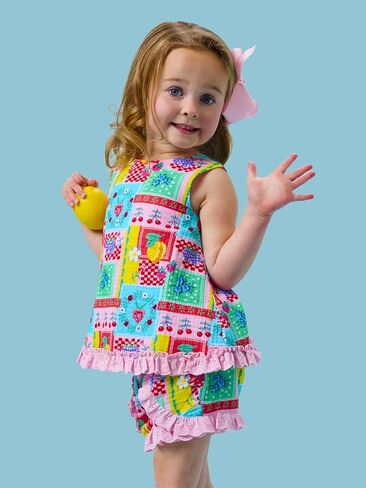 RuffleButts Baby/Toddler Girls Cotton Swing Top and Short Set in Saudi Arabia