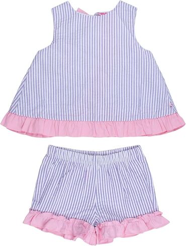 RuffleButts Baby/Toddler Girls Cotton Swing Top and Short Set in Saudi Arabia
