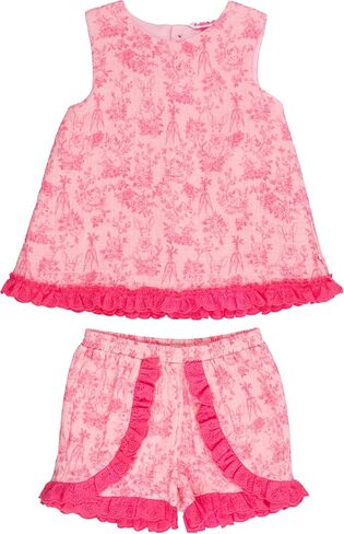 RuffleButts Baby/Toddler Girls Cotton Swing Top and Short Set in Saudi Arabia