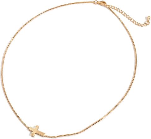 Cross Necklaces for Women - Dainty Cross Necklace 14k Gold Plated Necklace Simple Gold Charm Jewelry For Women Girls Gift in Saudi Arabia