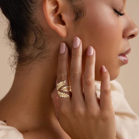 KissYan Gold Rings for Women, 14K Gold Plated Adjustable Statement Irregular, 14K Gold Plated Adjustable Open Cuff Bracelet in Saudi Arabia