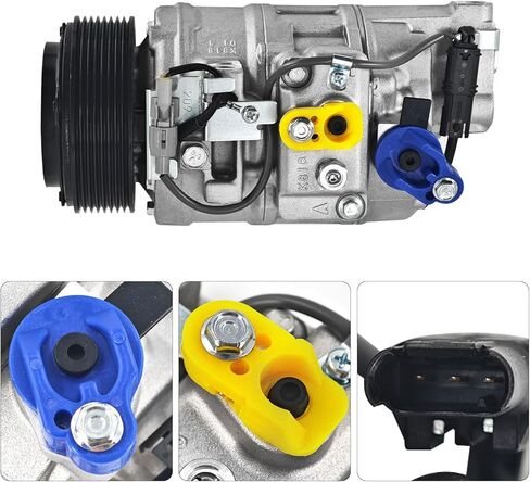 AC Compressor and A/C Clutch Replacement for BMW 335i 435i 535i 640i 740i M235i GT xDrive Gran Coupe M2 M3 M4 X5 X6 3.0l 2010-2019, 64529154070 64529399060 64529217868 in Kuwait