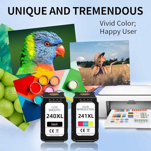استبدال خرطوشة الحبر المتوافقة 240XL 241XL لحبر Canon 240 241 Combo PG-240XL CL-241XL لطابعة MG3620 MG3600 TS5120 TS5100 MG2120 MG3520 MX472 MX452 MX512 (1 أسود، 1 ثلاثي الألوان) in Kuwait