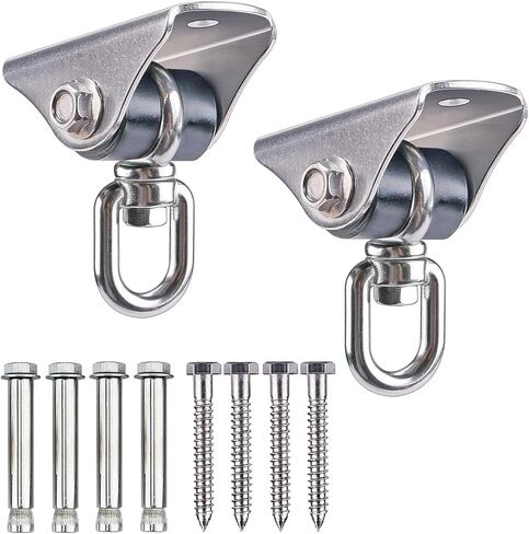 BeneLabel Heavy Duty Swing Hangers - Set of 2 Stainless Steel Hooks for Hammock, Yoga, Sandbag - 900kg Capacity - Indoor & Outdoor Use in Saudi Arabia