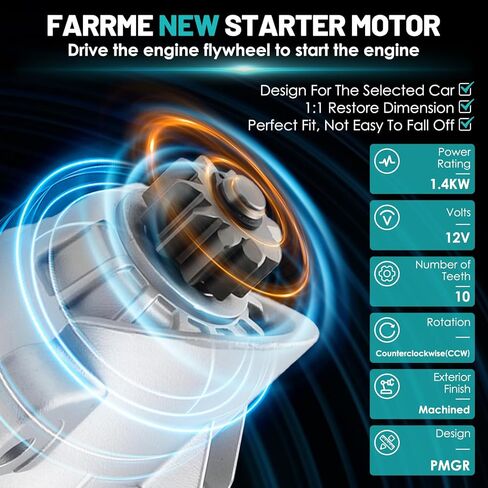 محرك بدء التشغيل 6692 مناسب لسيارات Ford Explorer 11-19، Edge 07-18، Flex 09-19، Taurus، لسيارة Lincoln MKZ MKX MKS MKT، لسيارة Mercury Sable 3.5L 3.7L مشغلات استبدال السيارات #6692N in Saudi Arabia