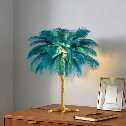 ZYLEIESENBAO Colorful Feather Floor Lamp Beautiful Ostrich Lamp Nordic Fluffy Standing Light for Girl Tall Lamp for Bedroom Living Room Office Wedding Birthday Easter Valentine Gift in Saudi Arabia