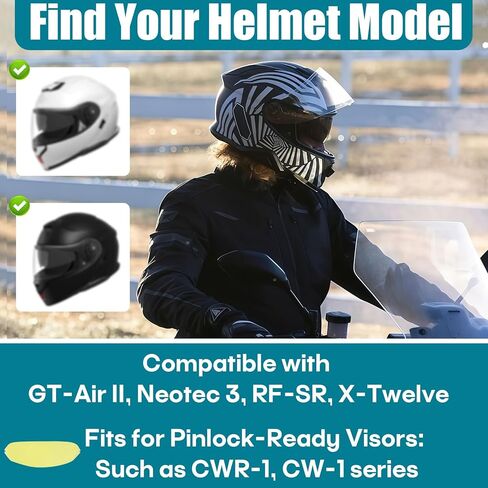 عبوة واحدة بديلة للعدسات المضادة للضباب لخوذات Shoei - متوافقة مع أقنعة Pinlock EVO CWR-1، CW-1، CNS-1، تناسب GT-Air، RF-SR، Neotec، Qwest، RF-1200، RF-1100، X-Twelve in Kuwait