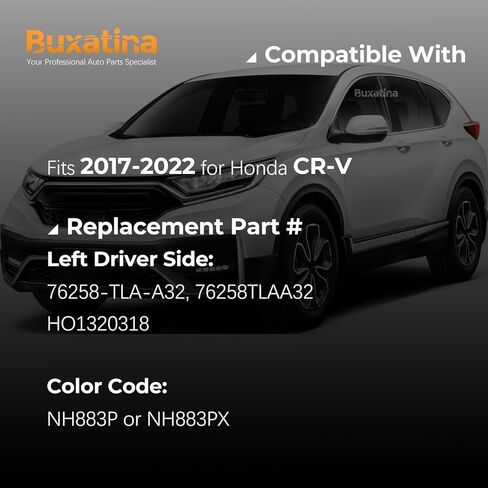 76258-TLA-A32 Left Driver Side View Mirror for Honda CR-V 2017-2022 Left Driver Side Door Mirror Assembly with 9 Pins/Power Adjust/Heated/Signal Light/Blind Spot 76258TLAA32 HO1320318 in Kuwait