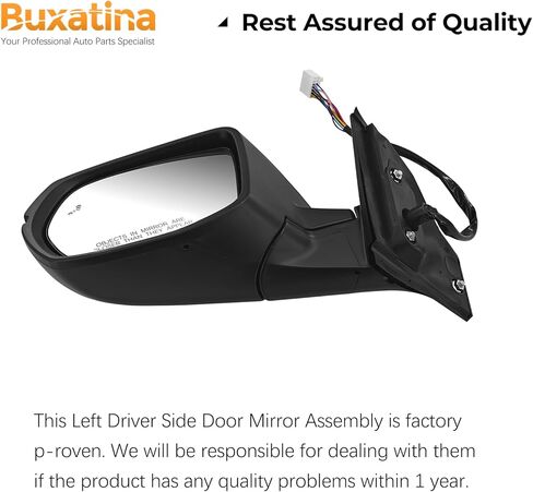76258-TLA-A32 Left Driver Side View Mirror for Honda CR-V 2017-2022 Left Driver Side Door Mirror Assembly with 9 Pins/Power Adjust/Heated/Signal Light/Blind Spot 76258TLAA32 HO1320318 in Kuwait