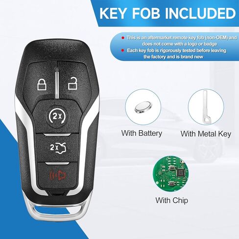 Key Fob Replacement Fit for Ford Edge Mustang 2015-2017,Explorer 2016-2017,Fusion 2013-2016,Lincoln MKZ 2013-2016,MKC 2014-2016,MKX-2016-2019,Smart Car Keyless Entry Remote Frequency:902Mhz 164-R7989 in Kuwait