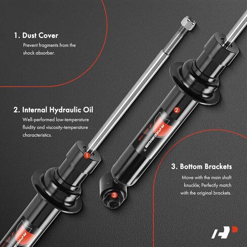 A-Premium Rear Shock Absorber Compatible with BMW 525i 530i 2004-2007, 528i 535i 2008-2010, 545i 2004-2005, 550i 2006-2010, Driver and Passenger Side in Saudi Arabia