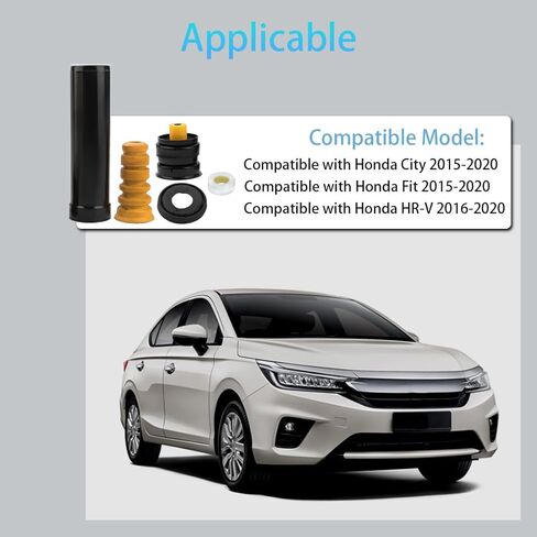 Rear Shock Absorber Mounting Damper Kit Compatible with Honda City Fit 2015-2020 HR-V 2016-2020 Rear Mounting Damper Replacement for 52670-T5A-J01 52670-T5A-J02 52722-T5A-J02 52633-T5A-J01 in Kuwait
