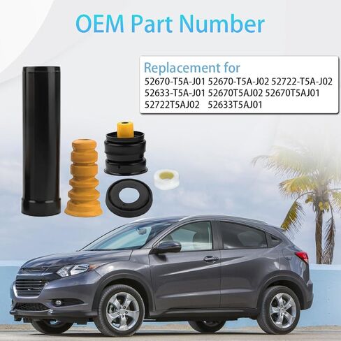 Rear Shock Absorber Mounting Damper Kit Compatible with Honda City Fit 2015-2020 HR-V 2016-2020 Rear Mounting Damper Replacement for 52670-T5A-J01 52670-T5A-J02 52722-T5A-J02 52633-T5A-J01 in Kuwait
