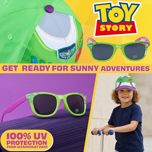 Disney Toy Story Baseball Cap and Sunglasses Set for Boys UV 400 Sun Protection Buzz Lightyear Woody Gifts for Boys (Multi Buzz) in Kuwait