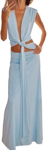 HENGEN 2026 Spring New Fashionable and Sexy Waist Cinching Hollow Ribbon Sleeveless Dress Wholesale for Women in Saudi Arabia