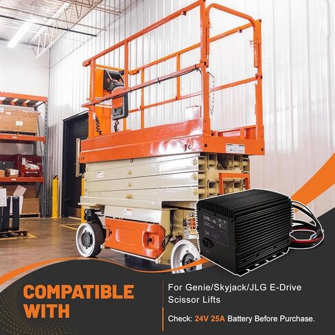 HB600-24B Battery Charger 24 Volt 25 Amp Compatible with Genie/Skyjack/JLG Slab Scissor Lifts GS-1530 GS-1532 GS-2046 GS-2632#Replace 105739 161827 105739GT 96211 128537 0400236 in Kuwait
