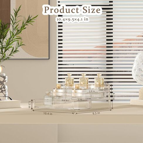 2 Pack Perfume Organizer, 3-Tier Acrylic Countertop Stand with Protective Edges, Holder for Perfume,Cologne,Skincare,Figurines,Spices and Snacks Storage - Fits Bedroom,Dresser,Bathroom,Kitchen in Saudi Arabia