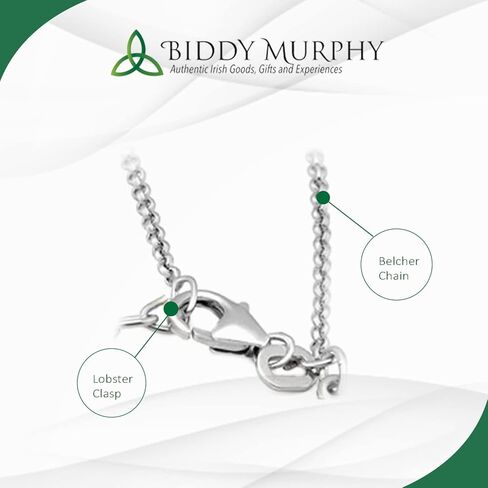 Biddy Murphy, Women's Irish Shamrock, Lucky Three Leaf Clover 925 Sterling Silver Pendant Necklace with Connemara Marble Inlay in Saudi Arabia