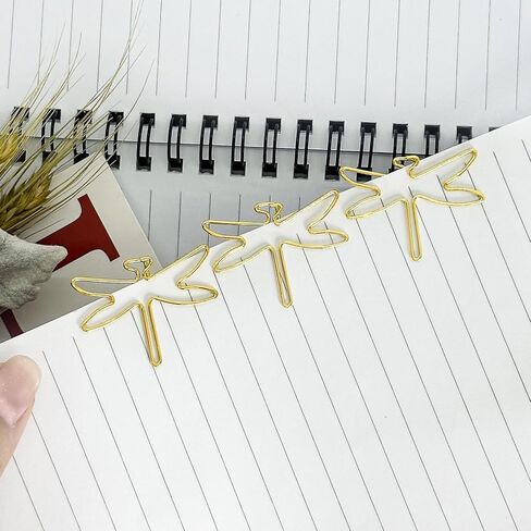 50 قطعة من مشابك الورق، مشابك ورق اليعسوب الذهبية، مشابك ورقية لطيفة للمكتب والمدرسة وتنظيم المواد الشخصية، وإكسسوارات المكتب، واللوازم المدرسية. in Saudi Arabia