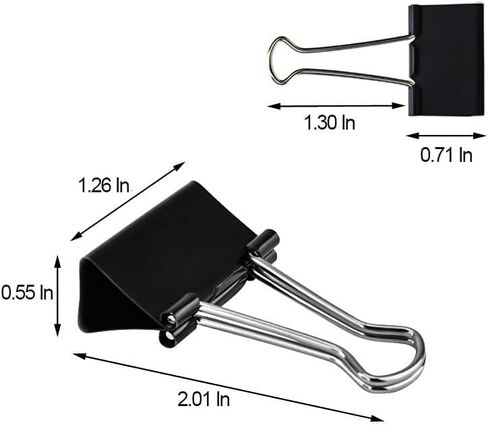 10 Pack Binder Clips, 2 Inch Large Paper Metal Binder Clips, Paper Clamps for Office Home School and Business, Binding Paperwork Supplies, Black in Saudi Arabia