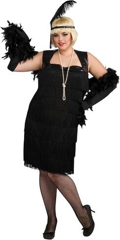 Rubies Women's Flapper Costume, Black, Plus Size in Saudi Arabia