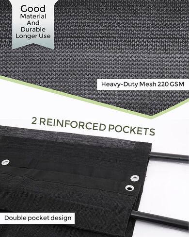 قماش القنب الثقيل مقاس 7 × 14 بوصة من FoundGo Mesh Tarp مع الحلقات ونظام تدفق الهواء و4 أسلاك مرنة وجيبين لاستبدال غطاء سرير الشاحنة in Kuwait