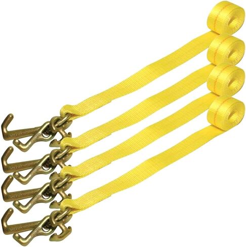 VULCAN Car Tie Down Strap Only - RTJ Hooks - 96 Inch - 4 Pack- PROSeries - 3,300 Pound Safe Working Load in Saudi Arabia