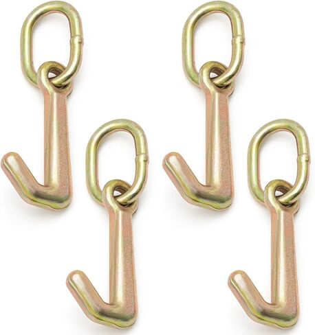 4 Pcs 5/16" G70 Mini J Hook with Link Auto Tie Down Mini J Hook 4700-5400 Lbs Breaking Strength Workload J Hooks Towing for Trailers, Heavy-Duty Tow Trucks, Towing Trucks, Dump Trailers in Saudi Arabia