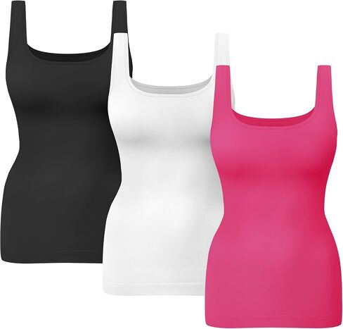 KIKIMINK Womens Shapewear Tank Tops Tummy Control Seamless Square Neck Body Shaper Compression Camisole Slimming Undershirt in Saudi Arabia