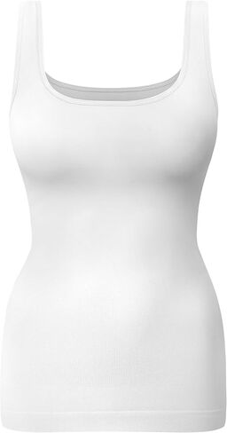 KIKIMINK Womens Shapewear Tank Tops Tummy Control Seamless Square Neck Body Shaper Compression Camisole Slimming Undershirt in Saudi Arabia