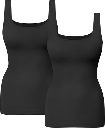 KIKIMINK Womens Shapewear Tank Tops Tummy Control Seamless Square Neck Body Shaper Compression Camisole Slimming Undershirt in Saudi Arabia