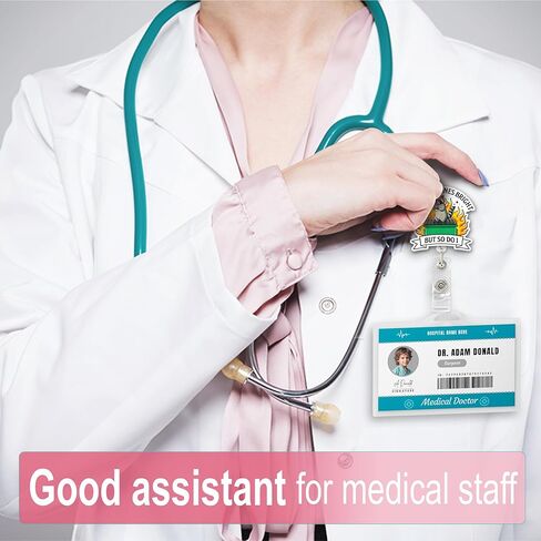 بكرة شارة حريق القمامة - بكرة شارة ممرضة مضحكة مع تصميم الراكون - حامل شارة هوية قابل للسحب للممرضات والمعلمين وموظفي المكاتب - هدية فكاهة العمل in Kuwait