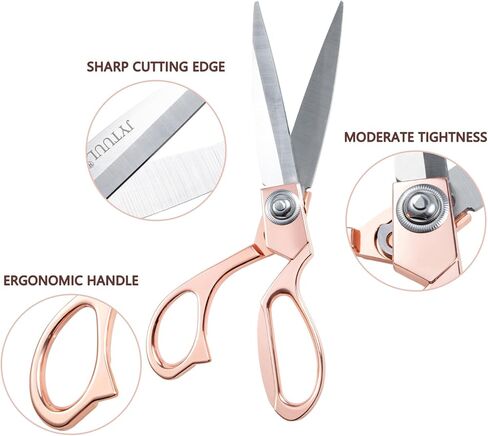 ارتفع الذهب 8 "مقص خياط حاد مقص النسيج مقص الجلود الفولاذ المقاوم للصدأ المهنية الملابس الثقيلة الخياطة المقصات خياط الخياطة النسيج الحرفية قطع in Kuwait