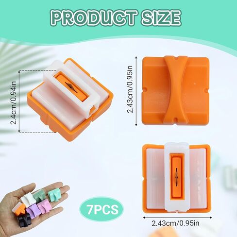 7 عبوات من شفرات إعادة التعبئة لقطع الورق A4 A5، قاطعة الشرائح للتشذيب الدقيق، تصميم وقائي محمل بالزنبرك، شفرة بديلة لقواطع الورق، تنطبق على قطع البطاقات والحرف اليدوية (7 ألوان) in Kuwait