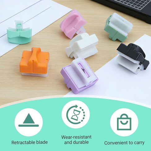 7 عبوات من شفرات إعادة التعبئة لقطع الورق A4 A5، قاطعة الشرائح للتشذيب الدقيق، تصميم وقائي محمل بالزنبرك، شفرة بديلة لقواطع الورق، تنطبق على قطع البطاقات والحرف اليدوية (7 ألوان) in Kuwait