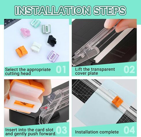 7 عبوات من شفرات إعادة التعبئة لقطع الورق A4 A5، قاطعة الشرائح للتشذيب الدقيق، تصميم وقائي محمل بالزنبرك، شفرة بديلة لقواطع الورق، تنطبق على قطع البطاقات والحرف اليدوية (7 ألوان) in Kuwait