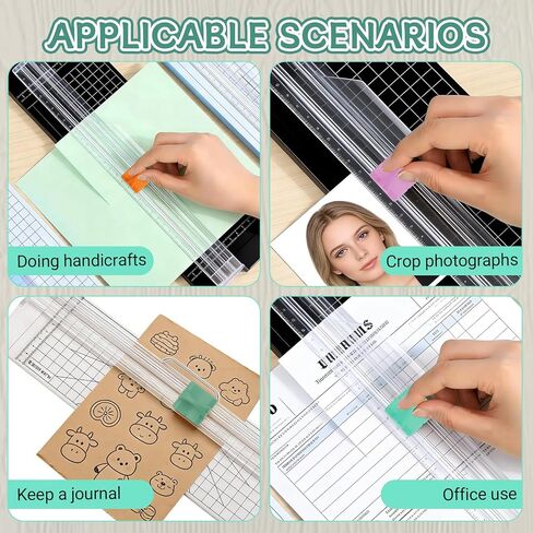 7 عبوات من شفرات إعادة التعبئة لقطع الورق A4 A5، قاطعة الشرائح للتشذيب الدقيق، تصميم وقائي محمل بالزنبرك، شفرة بديلة لقواطع الورق، تنطبق على قطع البطاقات والحرف اليدوية (7 ألوان) in Kuwait