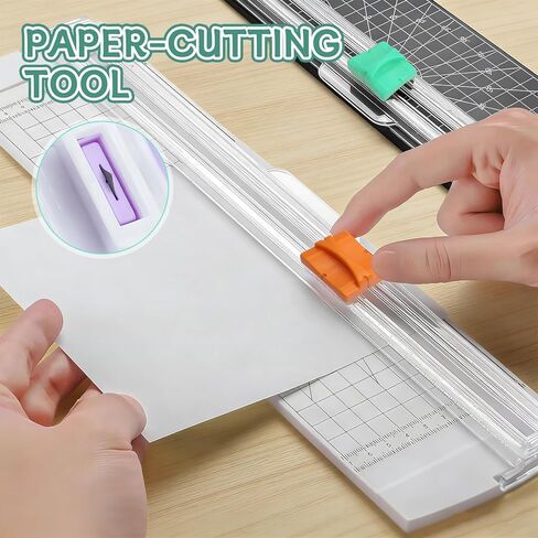 7 عبوات من شفرات إعادة التعبئة لقطع الورق A4 A5، قاطعة الشرائح للتشذيب الدقيق، تصميم وقائي محمل بالزنبرك، شفرة بديلة لقواطع الورق، تنطبق على قطع البطاقات والحرف اليدوية (7 ألوان) in Kuwait