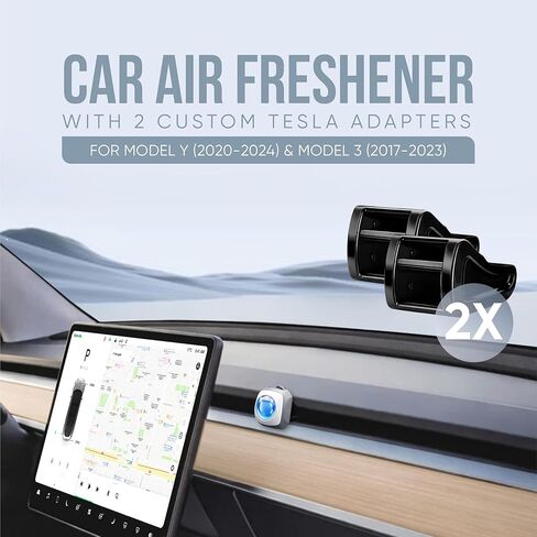 Air Jungles Car Air Freshener Vent Clip 6 Count with 2 Adapter Compatible with Tesla, New Car Scent, Long Lasting Odor Eliminator, Up to 180 Days in Kuwait