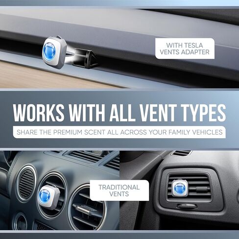 Air Jungles Car Air Freshener Vent Clip 6 Count with 2 Adapter Compatible with Tesla, New Car Scent, Long Lasting Odor Eliminator, Up to 180 Days in Kuwait