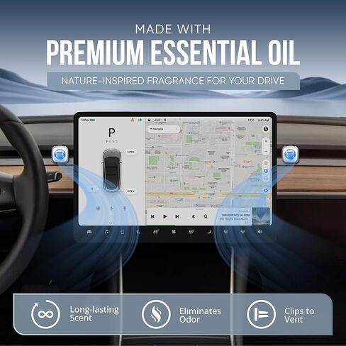 Air Jungles Car Air Freshener Vent Clip 6 Count with 2 Adapter Compatible with Tesla, New Car Scent, Long Lasting Odor Eliminator, Up to 180 Days in Kuwait