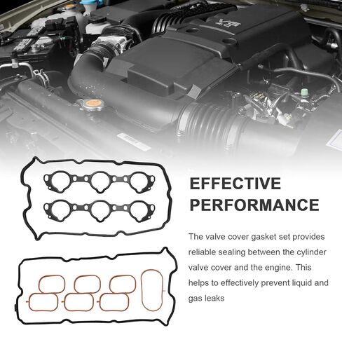 VS50608R Engine Valve Cover Gasket Set, Replacement for Nissan Frontier 2005-2019 Pathf inder 2005-2012 Xterra 2005-2015 4.0L V6, Replaces MS964542 in Saudi Arabia