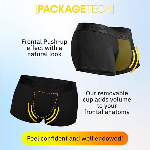 Rounderbum Mens Underwear - Mens Boxer Boxer Brief and Trunk Package Tech Shaper Underwear Shapewear - Cotton Boxers in Kuwait